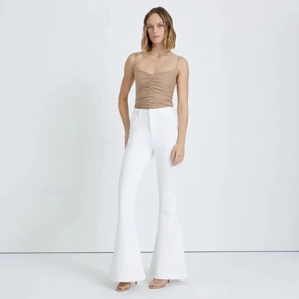 NWT 7 For All Mankind Mega Flare Jeans in Clean White Sz 30